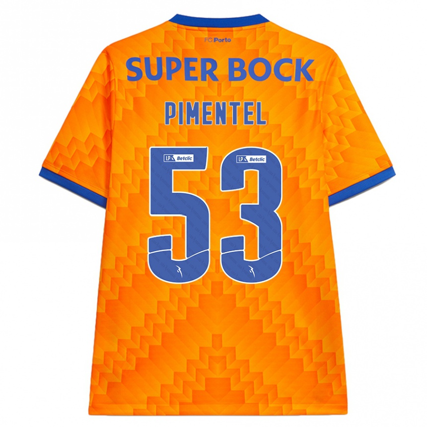 Kinder Fußball Eric Pimentel #53 Orange Auswärtstrikot Trikot 2024/25 T-Shirt Luxemburg