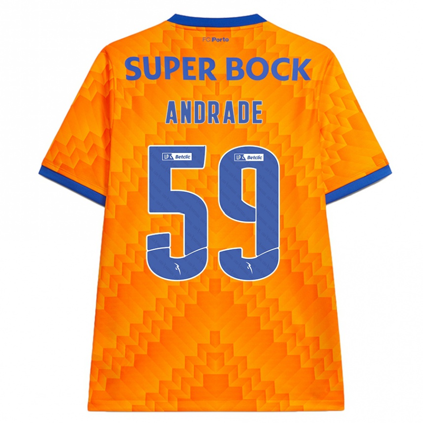 Kinder Fußball Tiago Andrade #59 Orange Auswärtstrikot Trikot 2024/25 T-Shirt Luxemburg