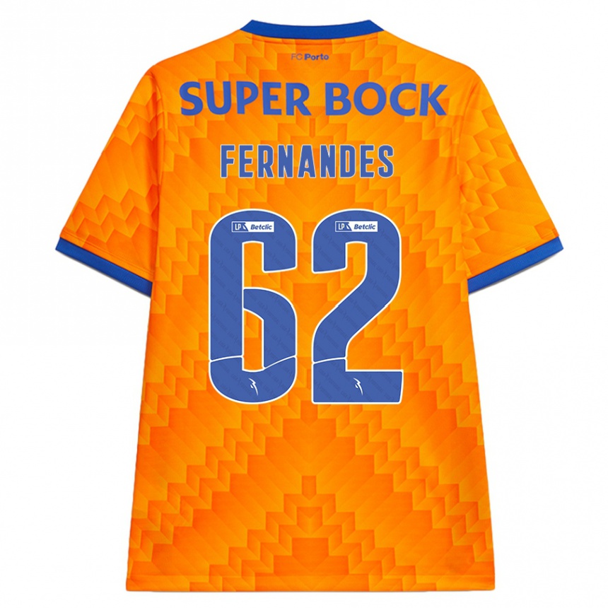 Kinder Fußball Rodrigo Fernandes #62 Orange Auswärtstrikot Trikot 2024/25 T-Shirt Luxemburg