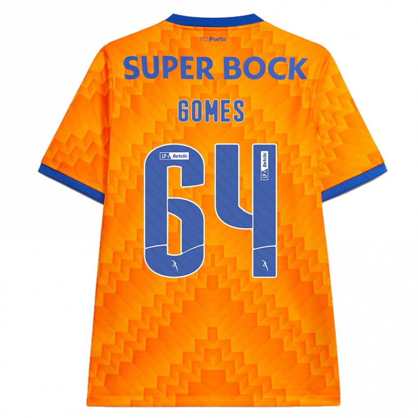 Kinder Fußball Luís Gomes #64 Orange Auswärtstrikot Trikot 2024/25 T-Shirt Luxemburg