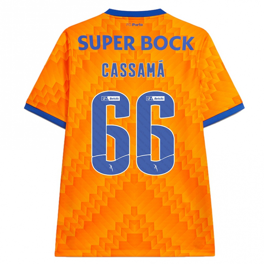 Kinder Fußball Adramane Cassamá #66 Orange Auswärtstrikot Trikot 2024/25 T-Shirt Luxemburg