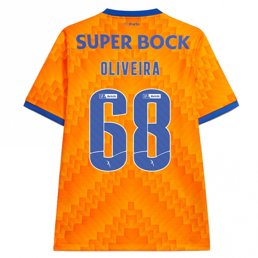 Kinder Fußball André Oliveira #68 Orange Auswärtstrikot Trikot 2024/25 T-Shirt Luxemburg