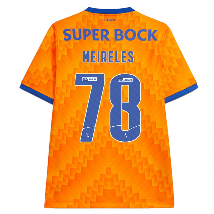 Kinder Fußball Jorge Meireles #78 Orange Auswärtstrikot Trikot 2024/25 T-Shirt Luxemburg