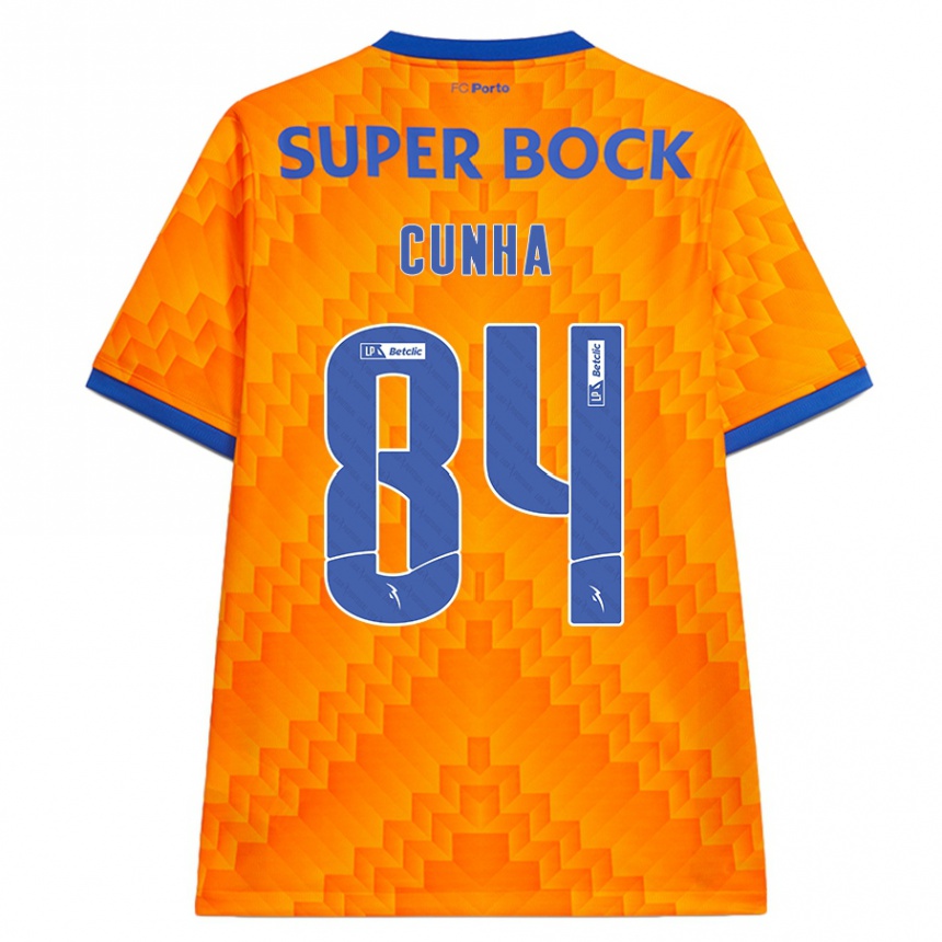 Kinder Fußball Martim Cunha #84 Orange Auswärtstrikot Trikot 2024/25 T-Shirt Luxemburg