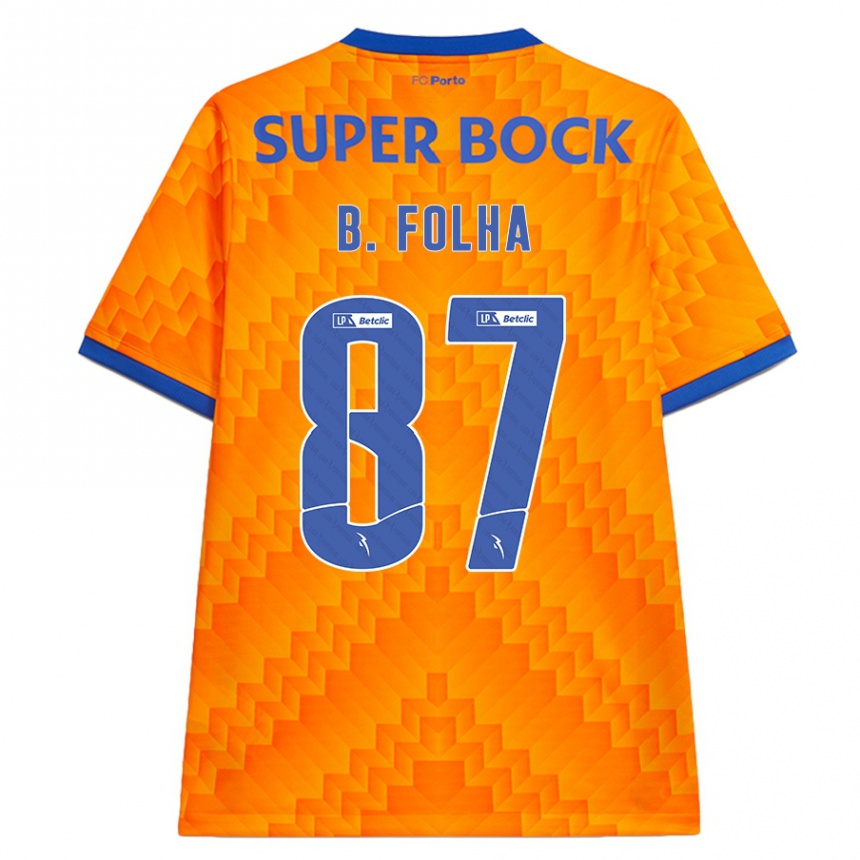 Kinder Fußball Bernardo Folha #87 Orange Auswärtstrikot Trikot 2024/25 T-Shirt Luxemburg