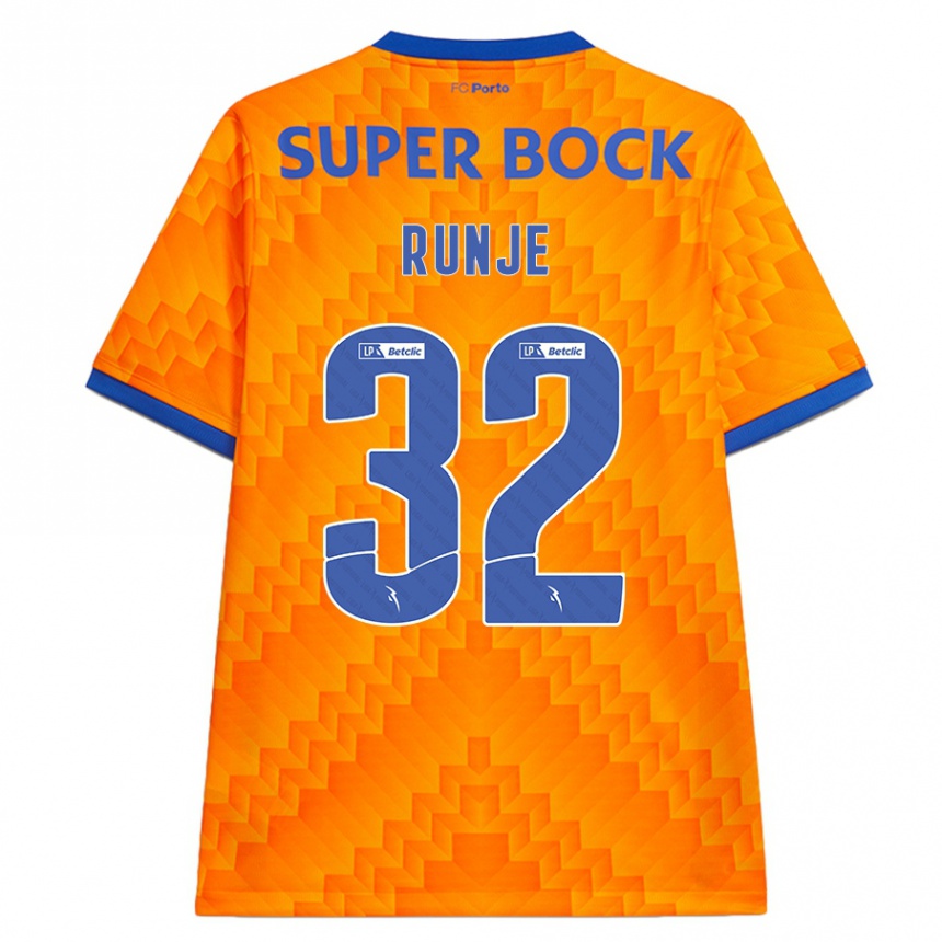 Kinder Fußball Roko Runje #32 Orange Auswärtstrikot Trikot 2024/25 T-Shirt Luxemburg