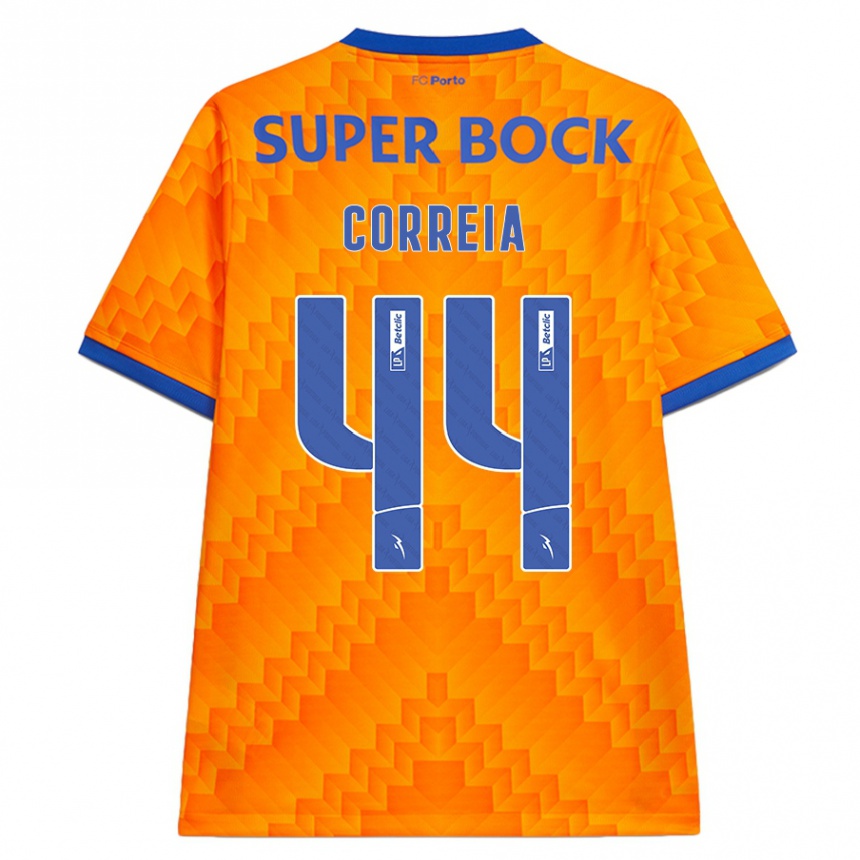 Kinder Fußball Romain Correia #44 Orange Auswärtstrikot Trikot 2024/25 T-Shirt Luxemburg