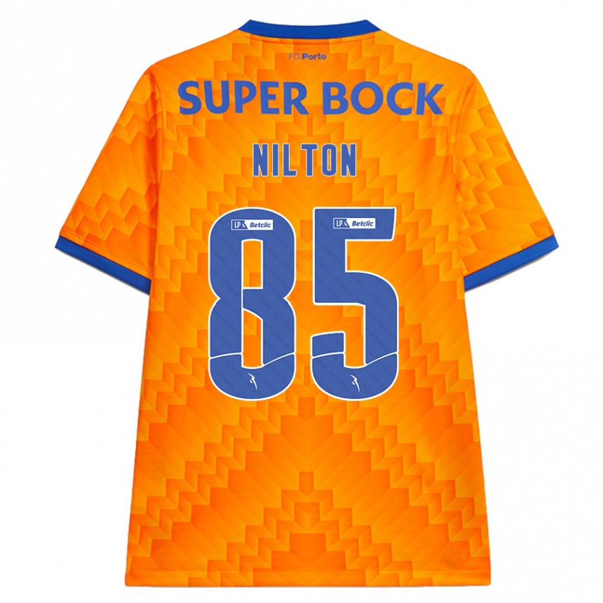 Kinder Fußball Nilton #85 Orange Auswärtstrikot Trikot 2024/25 T-Shirt Luxemburg