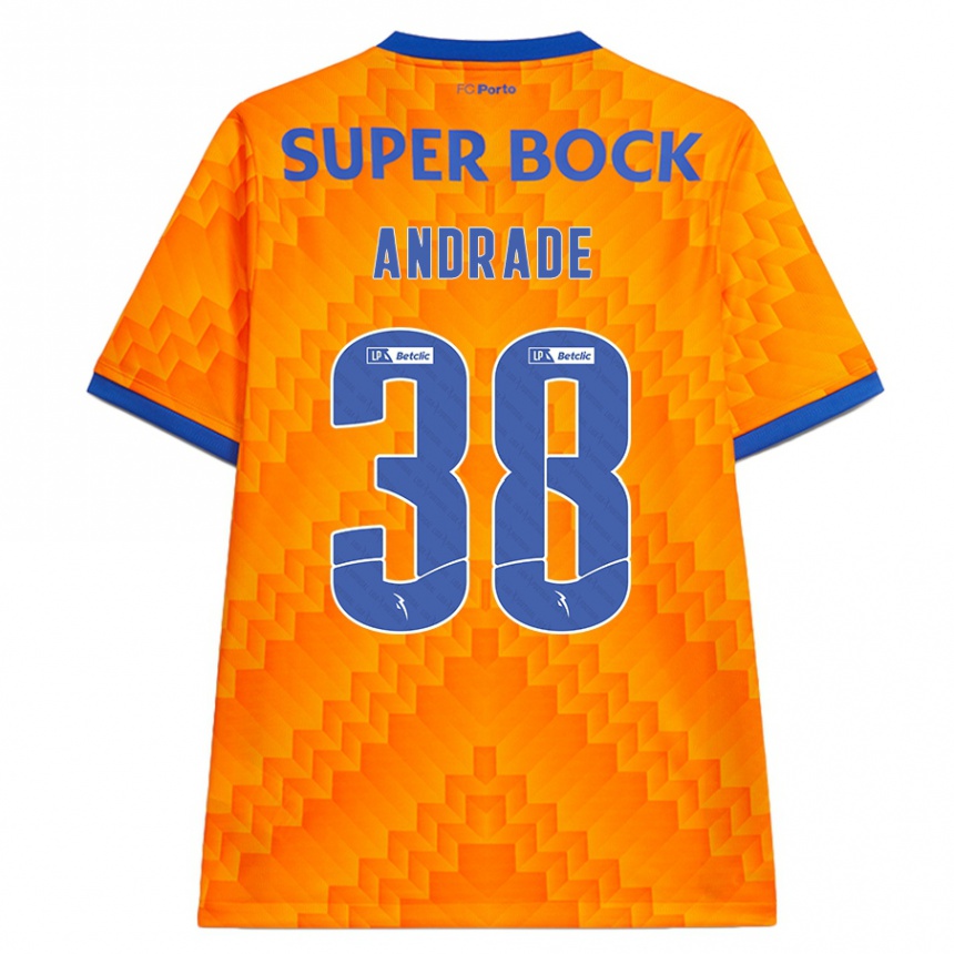 Kinder Fußball Fernando Andrade #38 Orange Auswärtstrikot Trikot 2024/25 T-Shirt Luxemburg