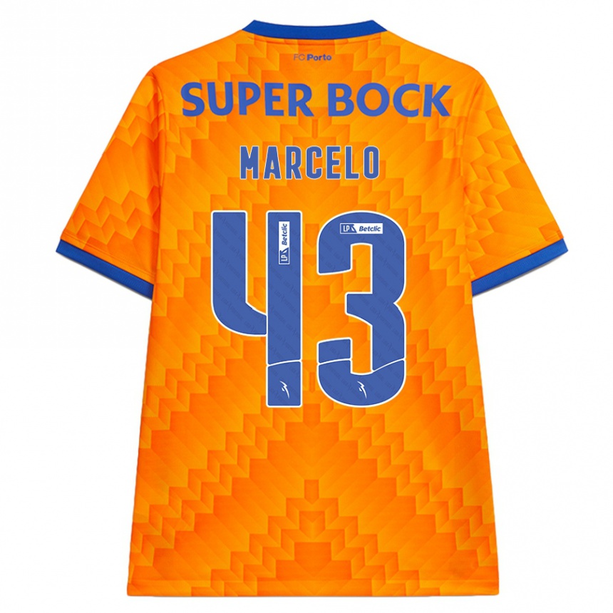 Kinder Fußball Joao Marcelo #43 Orange Auswärtstrikot Trikot 2024/25 T-Shirt Luxemburg