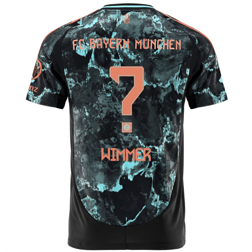 Kinder Fußball Benedikt Wimmer #0 Schwarz Auswärtstrikot Trikot 2024/25 T-Shirt Luxemburg