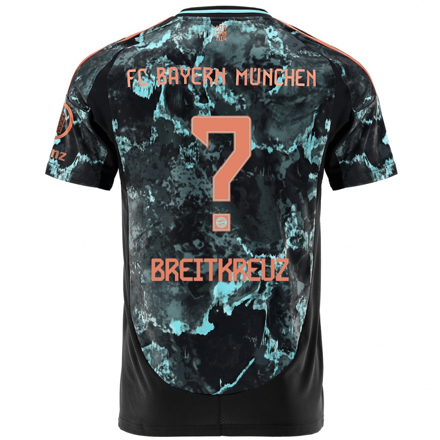 Kinder Fußball Steve Breitkreuz #0 Schwarz Auswärtstrikot Trikot 2024/25 T-Shirt Luxemburg