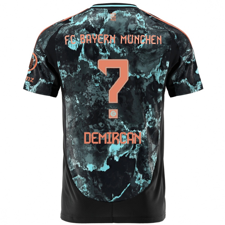 Kinder Fußball Emirhan Demircan #0 Schwarz Auswärtstrikot Trikot 2024/25 T-Shirt Luxemburg