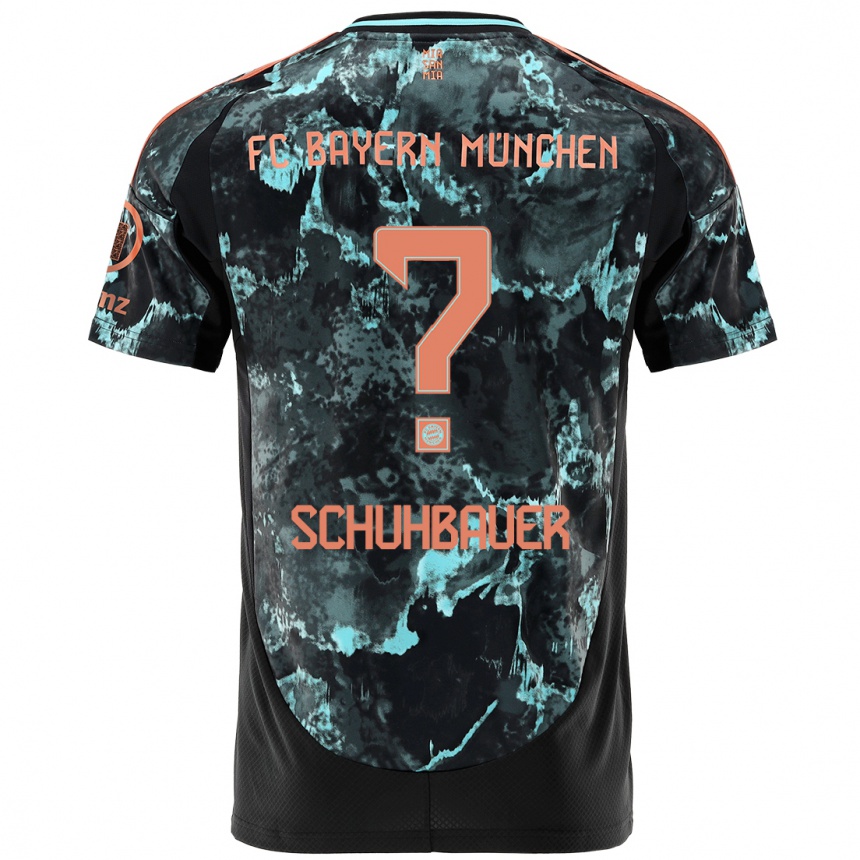 Kinder Fußball Maximilian Schuhbauer #0 Schwarz Auswärtstrikot Trikot 2024/25 T-Shirt Luxemburg