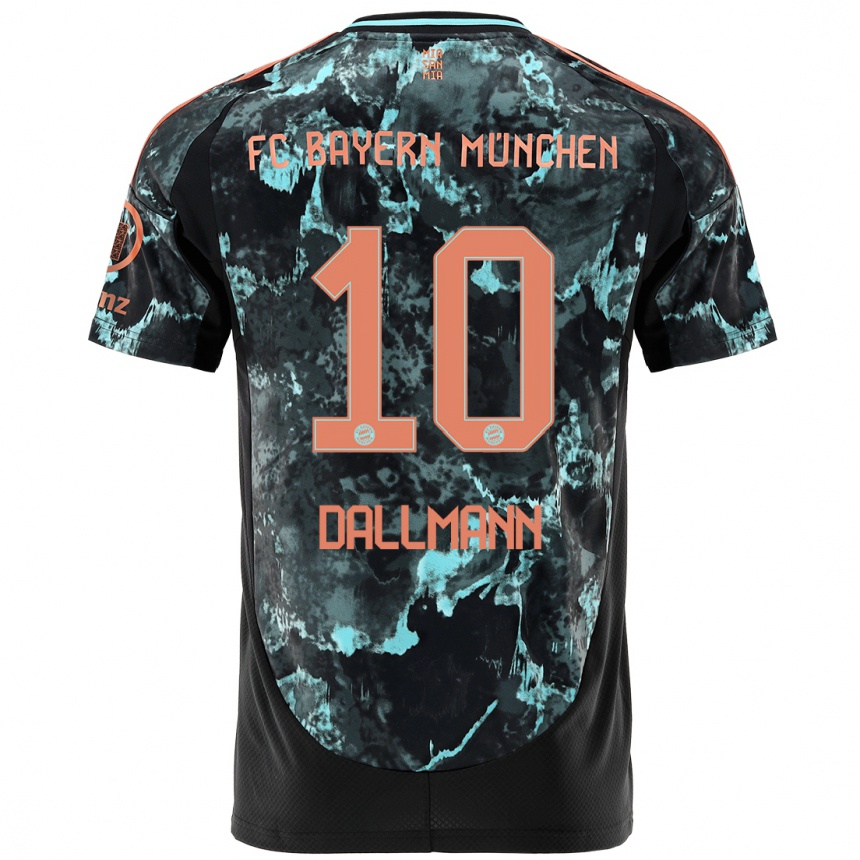 Kinder Fußball Linda Dallmann #10 Schwarz Auswärtstrikot Trikot 2024/25 T-Shirt Luxemburg