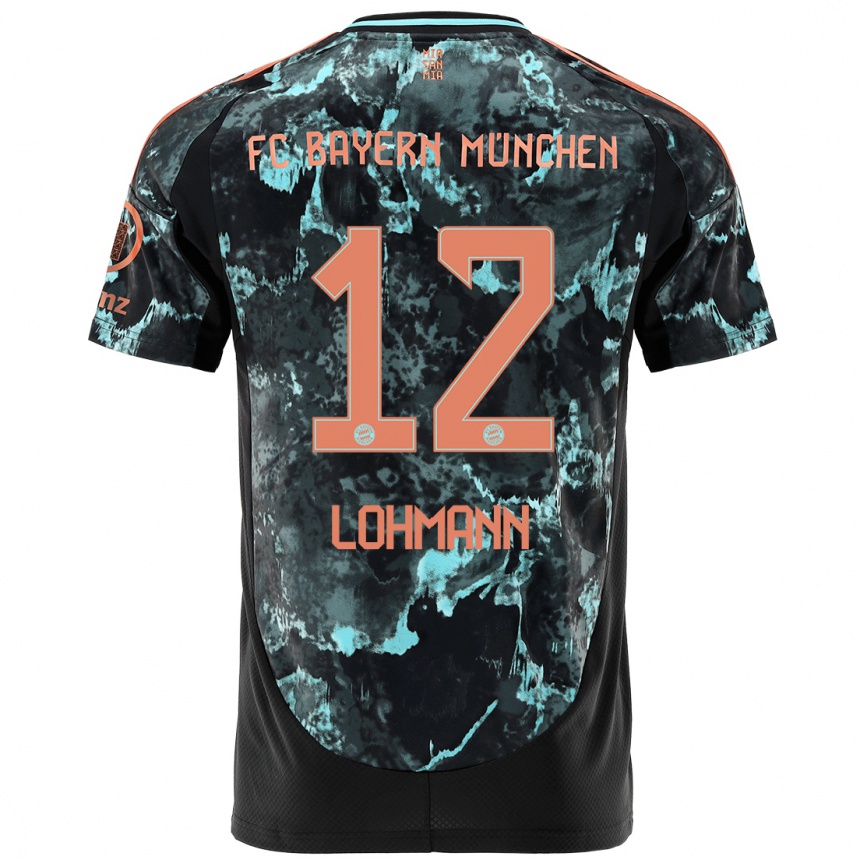 Kinder Fußball Sydney Lohmann #12 Schwarz Auswärtstrikot Trikot 2024/25 T-Shirt Luxemburg