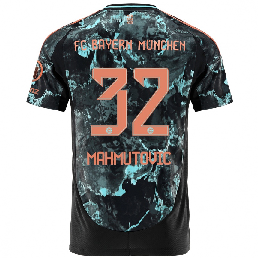 Kinder Fußball Ena Mahmutovic #32 Schwarz Auswärtstrikot Trikot 2024/25 T-Shirt Luxemburg