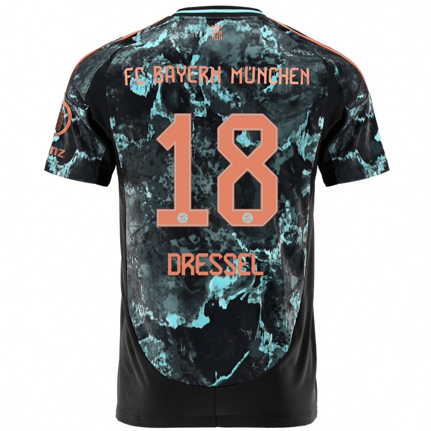 Kinder Fußball Timon Dressel #18 Schwarz Auswärtstrikot Trikot 2024/25 T-Shirt Luxemburg