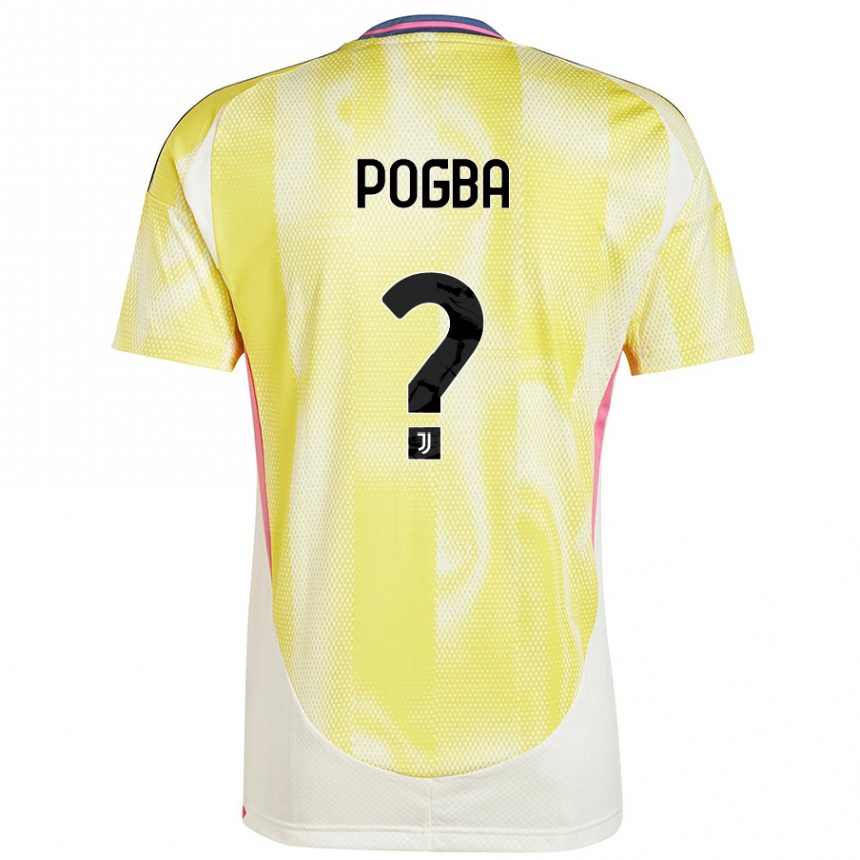 Kinder Fußball Paul Pogba #0 Solargelb Auswärtstrikot Trikot 2024/25 T-Shirt Luxemburg