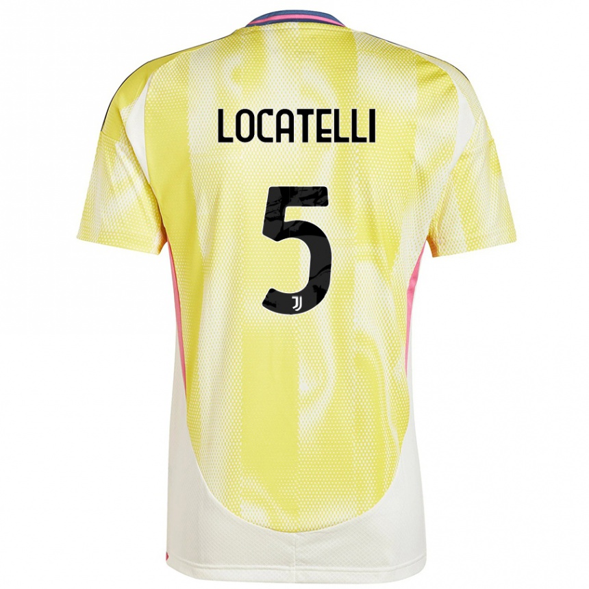 Kinder Fußball Manuel Locatelli #5 Solargelb Auswärtstrikot Trikot 2024/25 T-Shirt Luxemburg