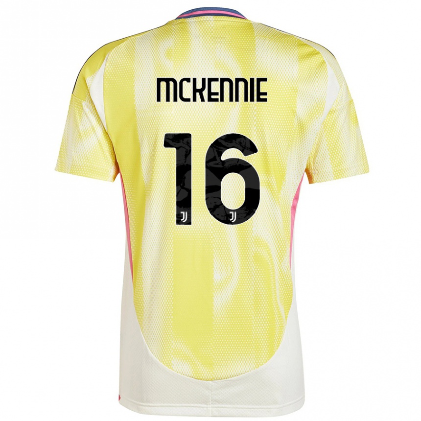 Kinder Fußball Weston Mckennie #16 Solargelb Auswärtstrikot Trikot 2024/25 T-Shirt Luxemburg