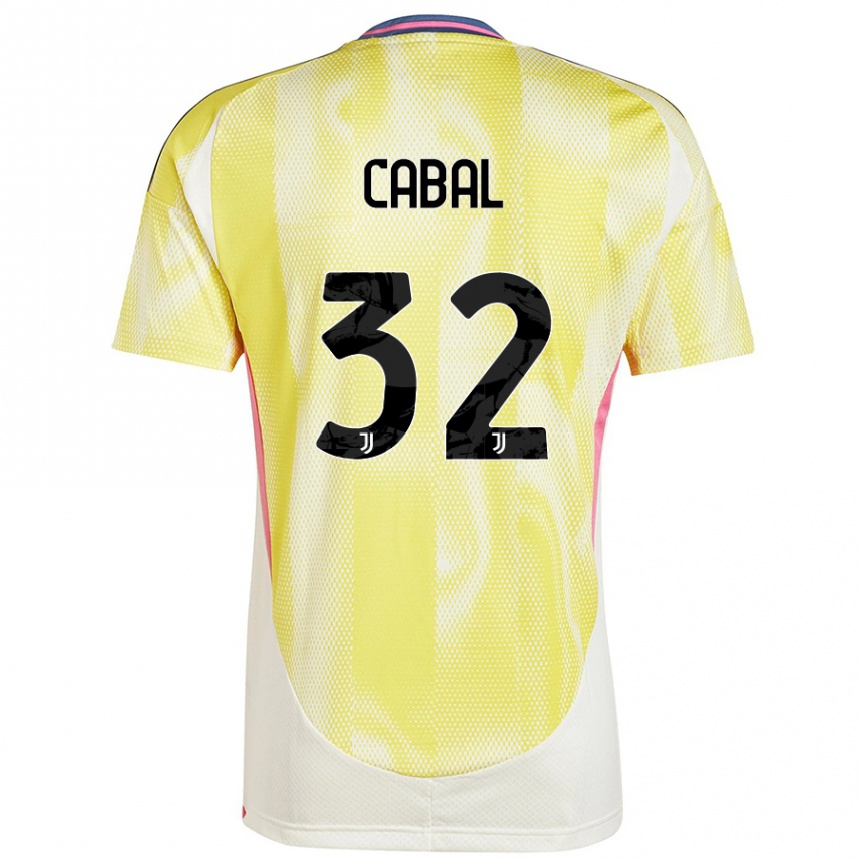 Kinder Fußball Juan Cabal #32 Solargelb Auswärtstrikot Trikot 2024/25 T-Shirt Luxemburg