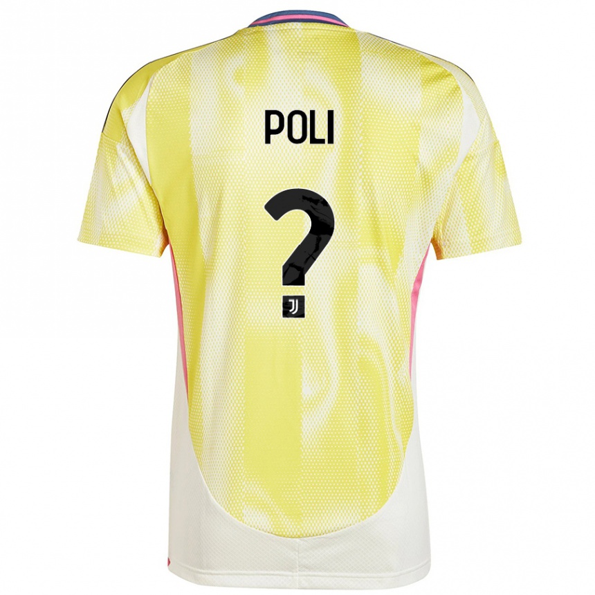 Kinder Fußball Fabrizio Poli #0 Solargelb Auswärtstrikot Trikot 2024/25 T-Shirt Luxemburg