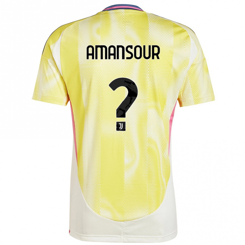 Kinder Fußball Adam Amansour #0 Solargelb Auswärtstrikot Trikot 2024/25 T-Shirt Luxemburg