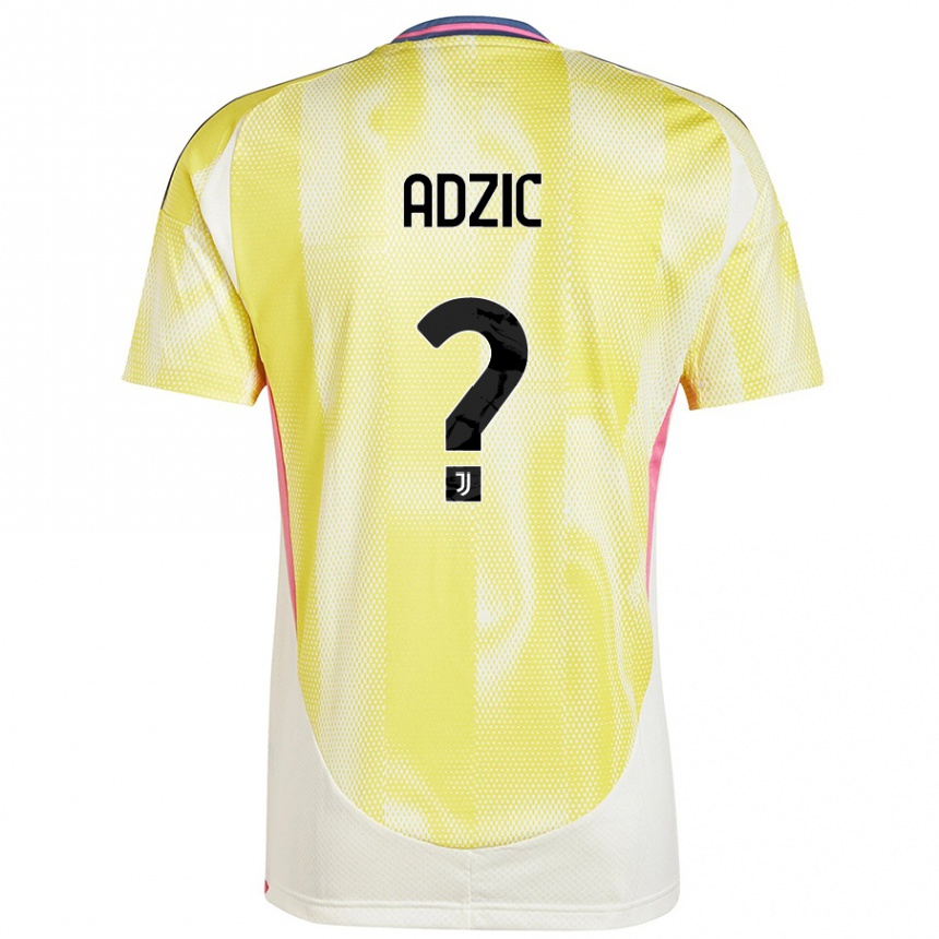 Kinder Fußball Vasilije Adzic #0 Solargelb Auswärtstrikot Trikot 2024/25 T-Shirt Luxemburg