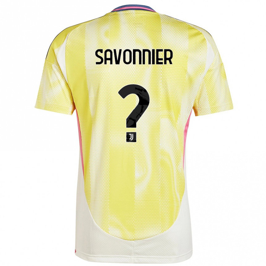 Kinder Fußball Nelson Savonnier #0 Solargelb Auswärtstrikot Trikot 2024/25 T-Shirt Luxemburg