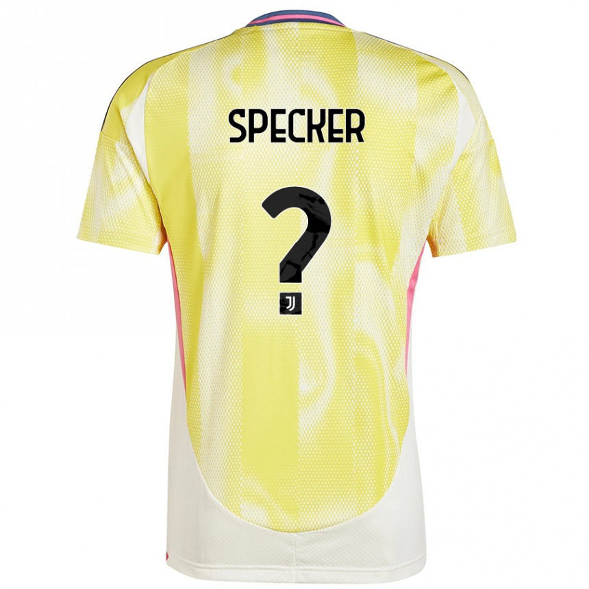 Kinder Fußball Stefano Specker #0 Solargelb Auswärtstrikot Trikot 2024/25 T-Shirt Luxemburg