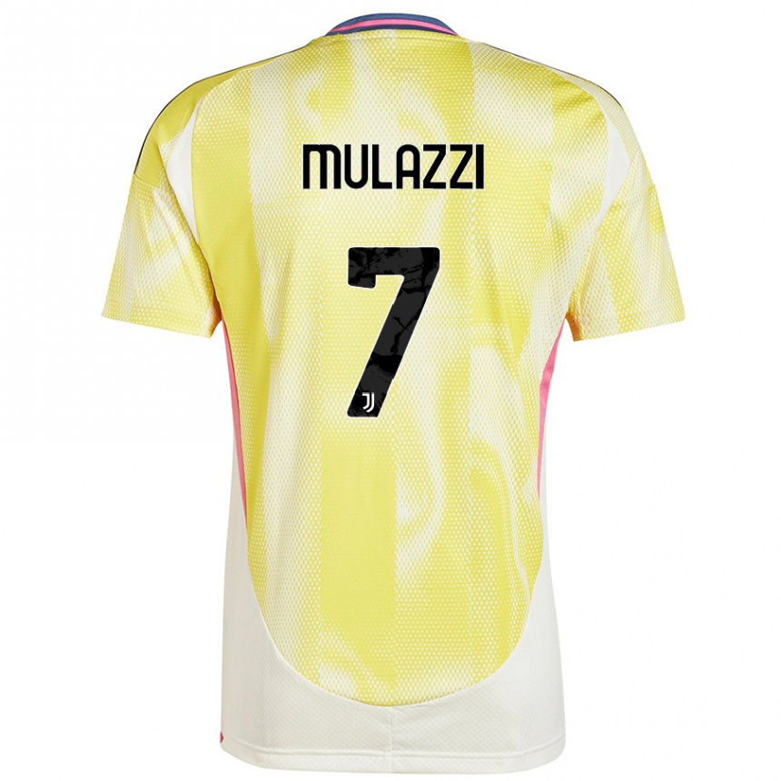 Kinder Fußball Gabriele Mulazzi #7 Solargelb Auswärtstrikot Trikot 2024/25 T-Shirt Luxemburg