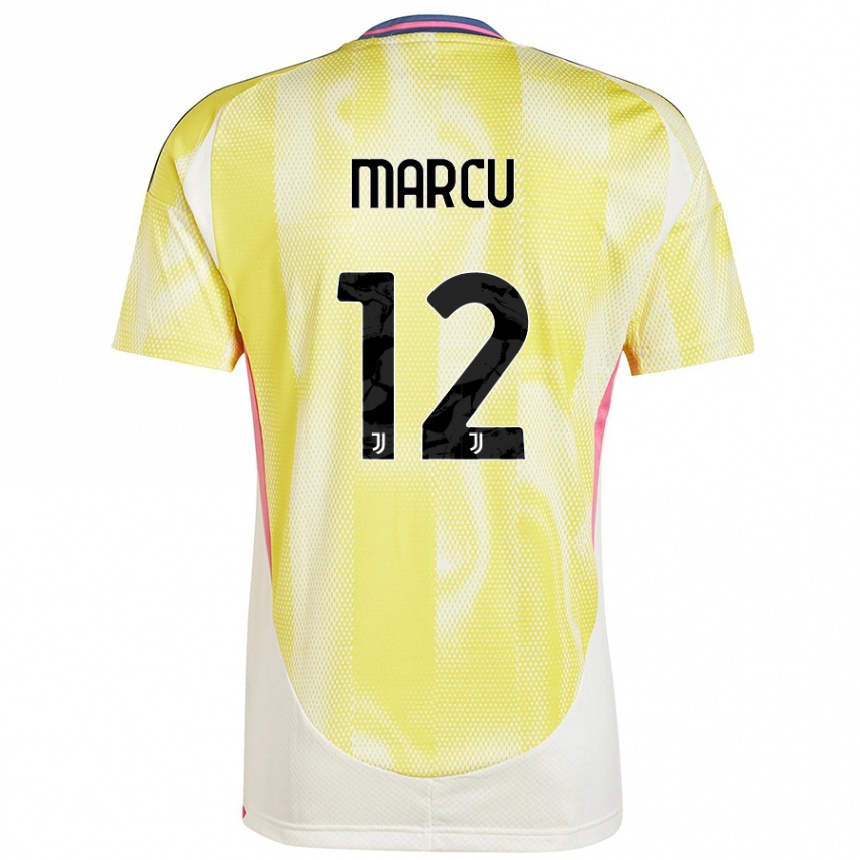 Kinder Fußball Alessio Marcu #12 Solargelb Auswärtstrikot Trikot 2024/25 T-Shirt Luxemburg