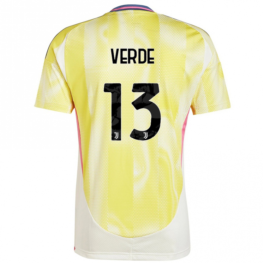 Kinder Fußball Francesco Verde #13 Solargelb Auswärtstrikot Trikot 2024/25 T-Shirt Luxemburg