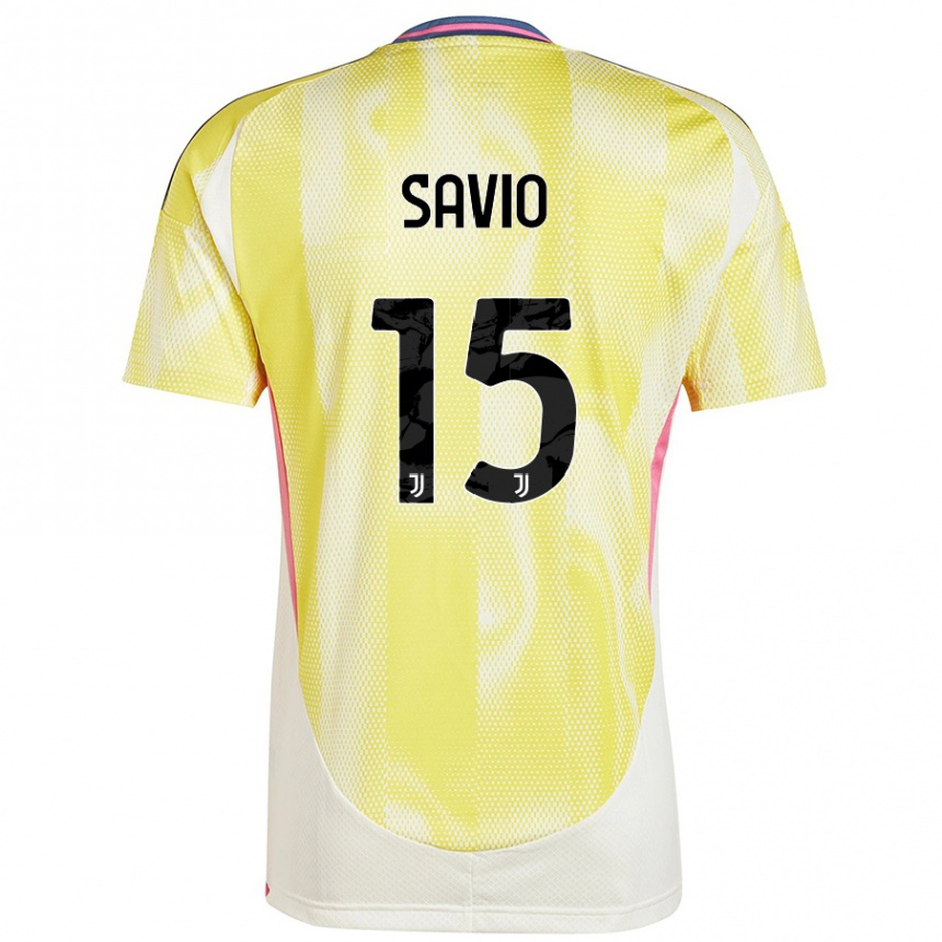 Kinder Fußball Federico Savio #15 Solargelb Auswärtstrikot Trikot 2024/25 T-Shirt Luxemburg