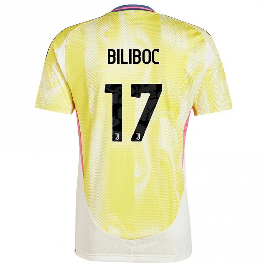 Kinder Fußball Lorenzo Biliboc #17 Solargelb Auswärtstrikot Trikot 2024/25 T-Shirt Luxemburg