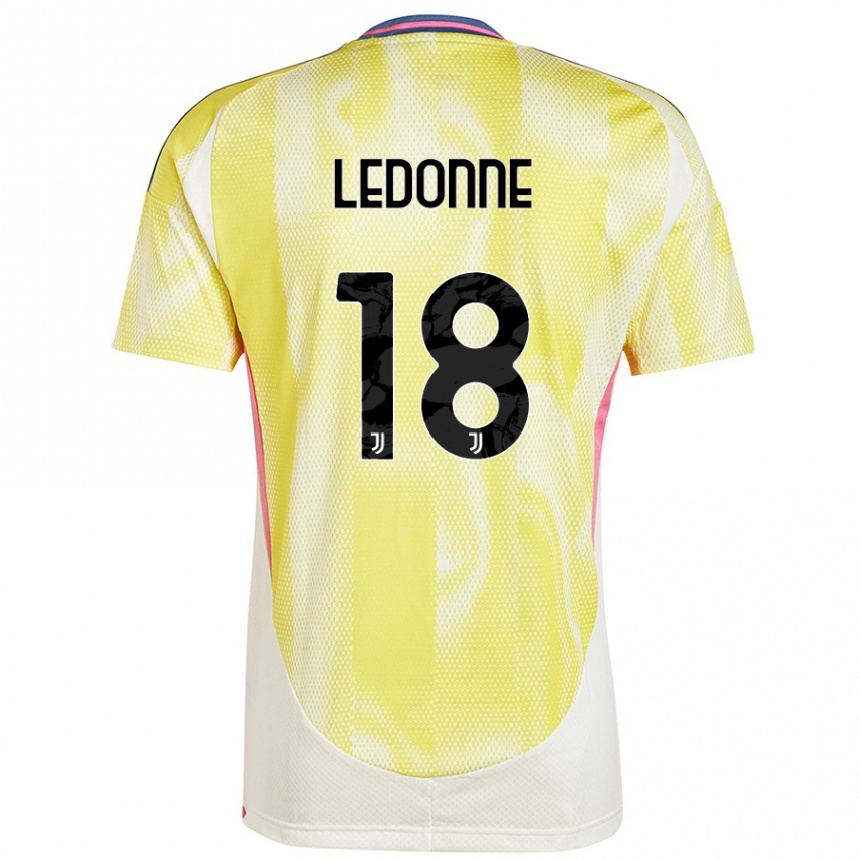 Kinder Fußball Nicolò Ledonne #18 Solargelb Auswärtstrikot Trikot 2024/25 T-Shirt Luxemburg