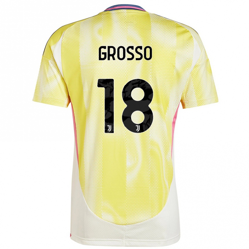 Kinder Fußball Filippo Grosso #18 Solargelb Auswärtstrikot Trikot 2024/25 T-Shirt Luxemburg