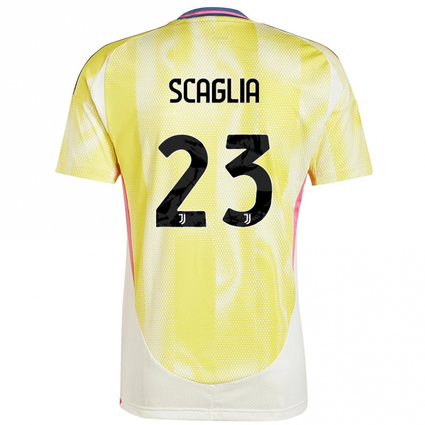 Kinder Fußball Filippo Scaglia #23 Solargelb Auswärtstrikot Trikot 2024/25 T-Shirt Luxemburg