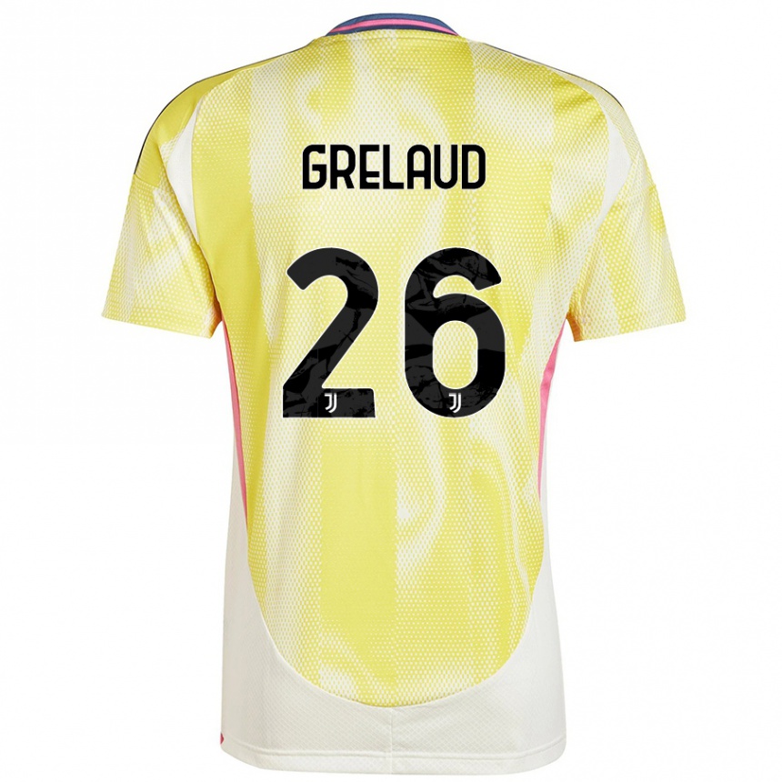 Kinder Fußball Josue Grelaud #26 Solargelb Auswärtstrikot Trikot 2024/25 T-Shirt Luxemburg