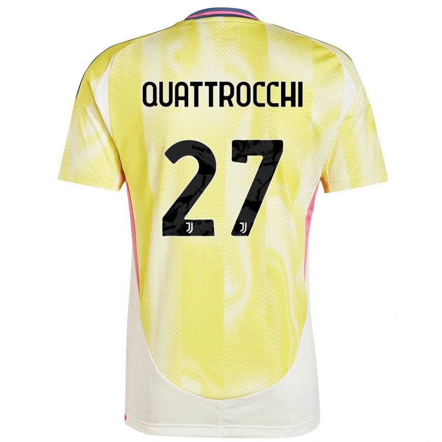 Kinder Fußball Juan Ignacio Quattrocchi #27 Solargelb Auswärtstrikot Trikot 2024/25 T-Shirt Luxemburg