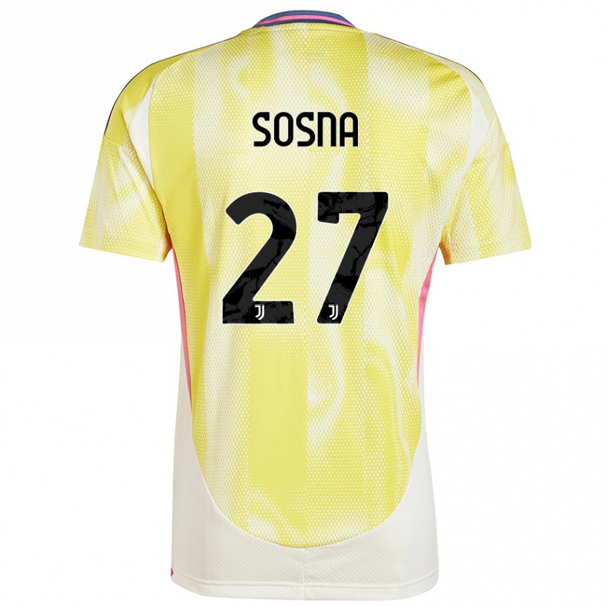 Kinder Fußball Adam Sosna #27 Solargelb Auswärtstrikot Trikot 2024/25 T-Shirt Luxemburg