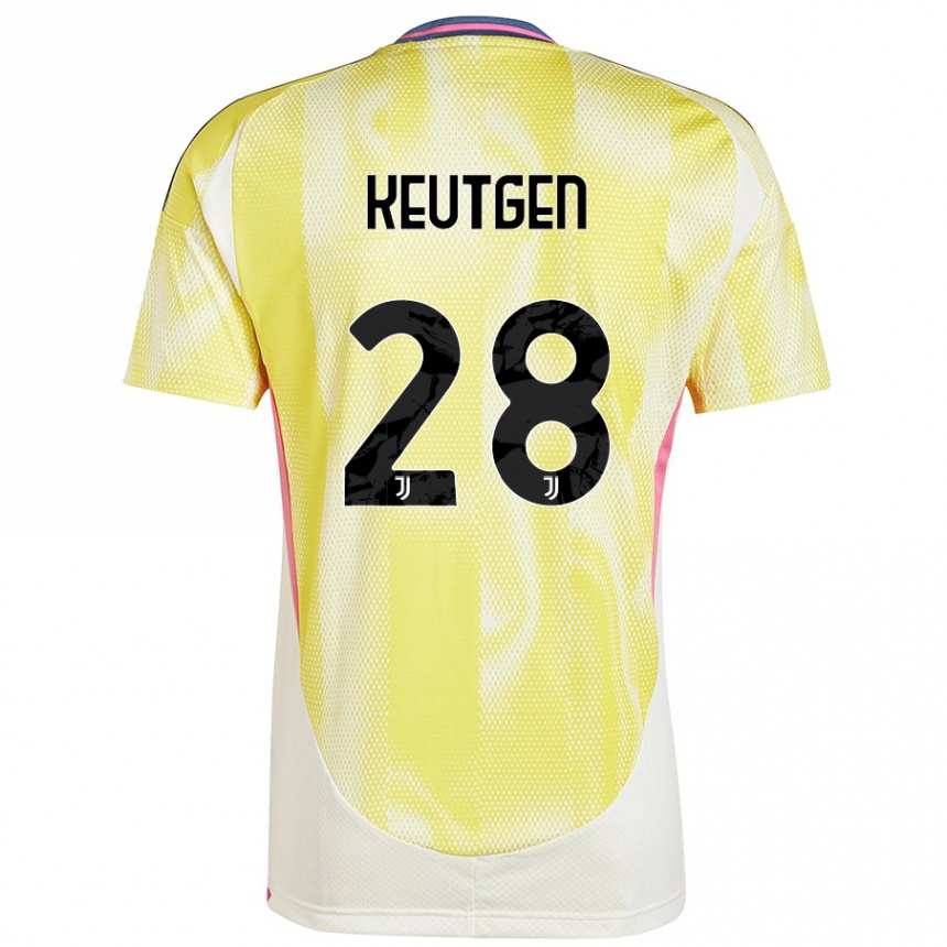 Kinder Fußball Enzo Keutgen #28 Solargelb Auswärtstrikot Trikot 2024/25 T-Shirt Luxemburg