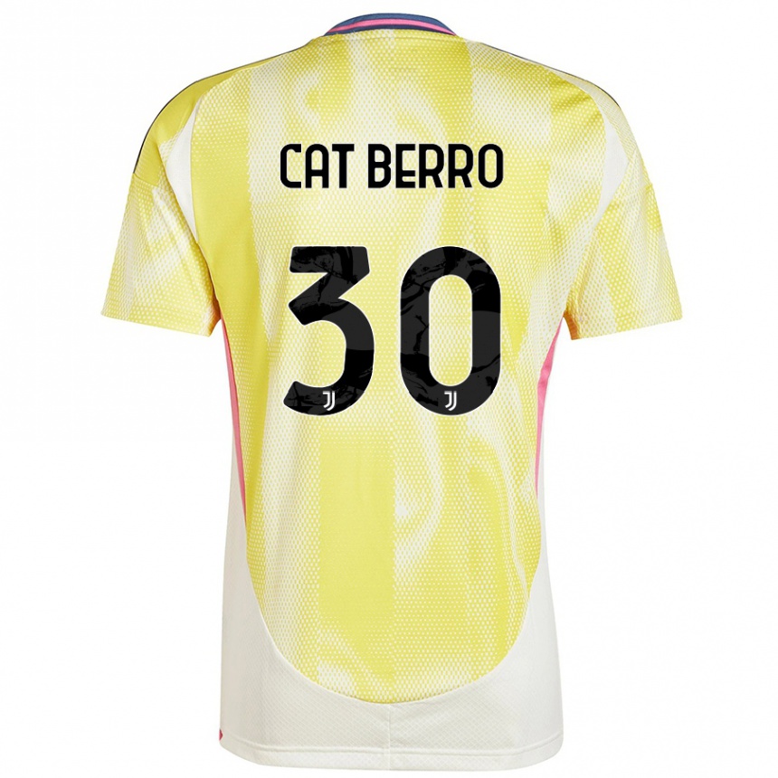 Kinder Fußball Simone Cat Berro #30 Solargelb Auswärtstrikot Trikot 2024/25 T-Shirt Luxemburg