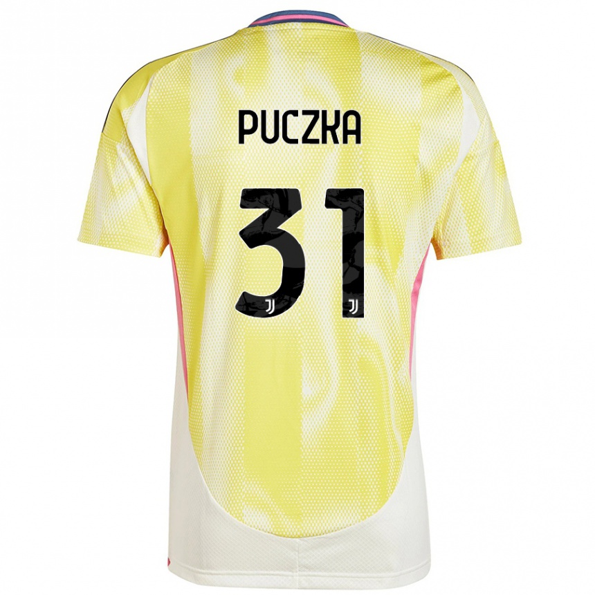 Kinder Fußball David Puczka #31 Solargelb Auswärtstrikot Trikot 2024/25 T-Shirt Luxemburg