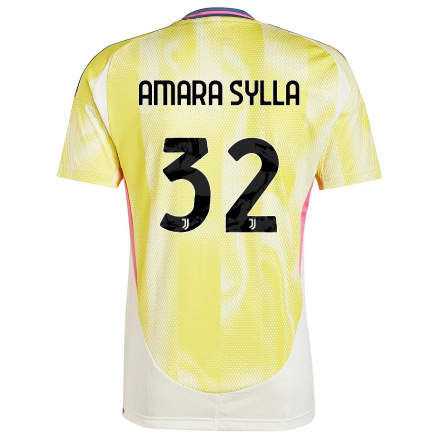 Kinder Fußball Idris Amara Sylla #32 Solargelb Auswärtstrikot Trikot 2024/25 T-Shirt Luxemburg