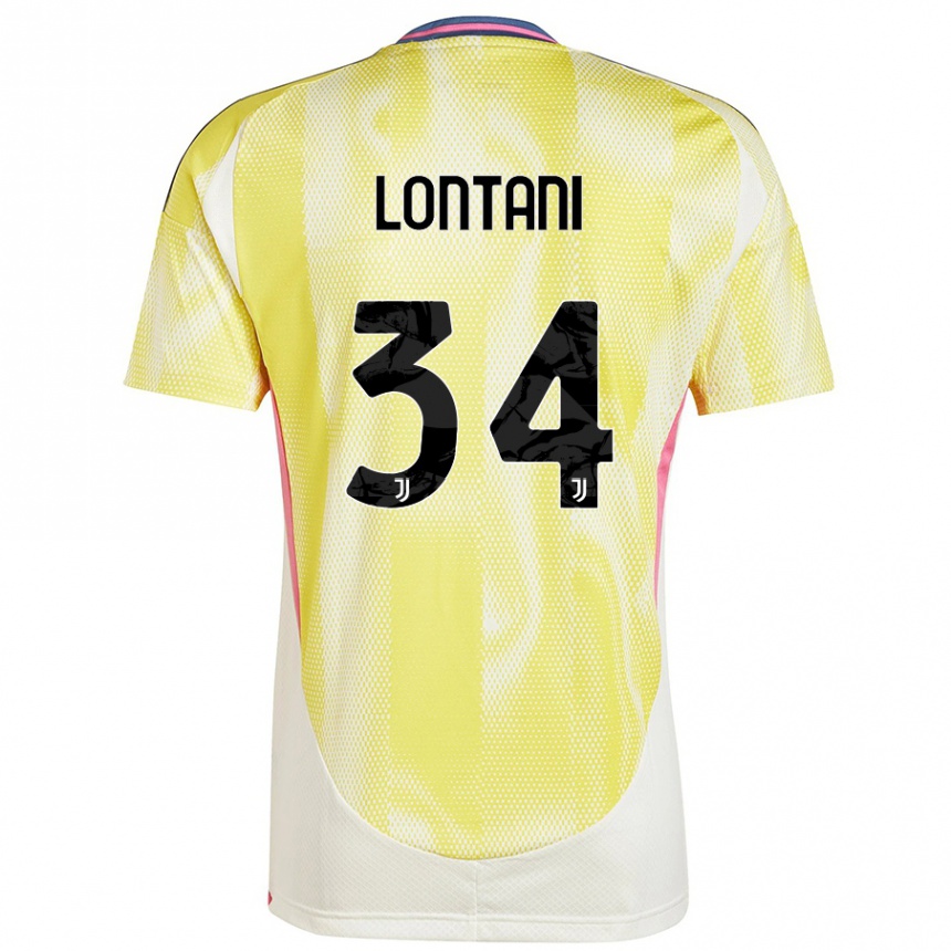 Kinder Fußball Matteo Lontani #34 Solargelb Auswärtstrikot Trikot 2024/25 T-Shirt Luxemburg