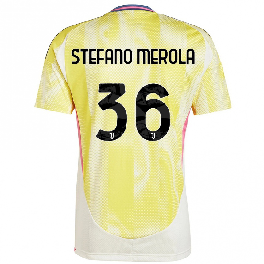 Kinder Fußball Antonio Stefano Merola #36 Solargelb Auswärtstrikot Trikot 2024/25 T-Shirt Luxemburg