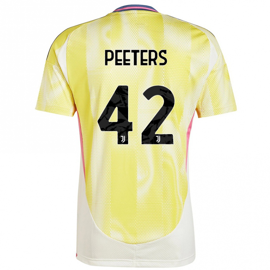 Kinder Fußball Daouda Peeters #42 Solargelb Auswärtstrikot Trikot 2024/25 T-Shirt Luxemburg