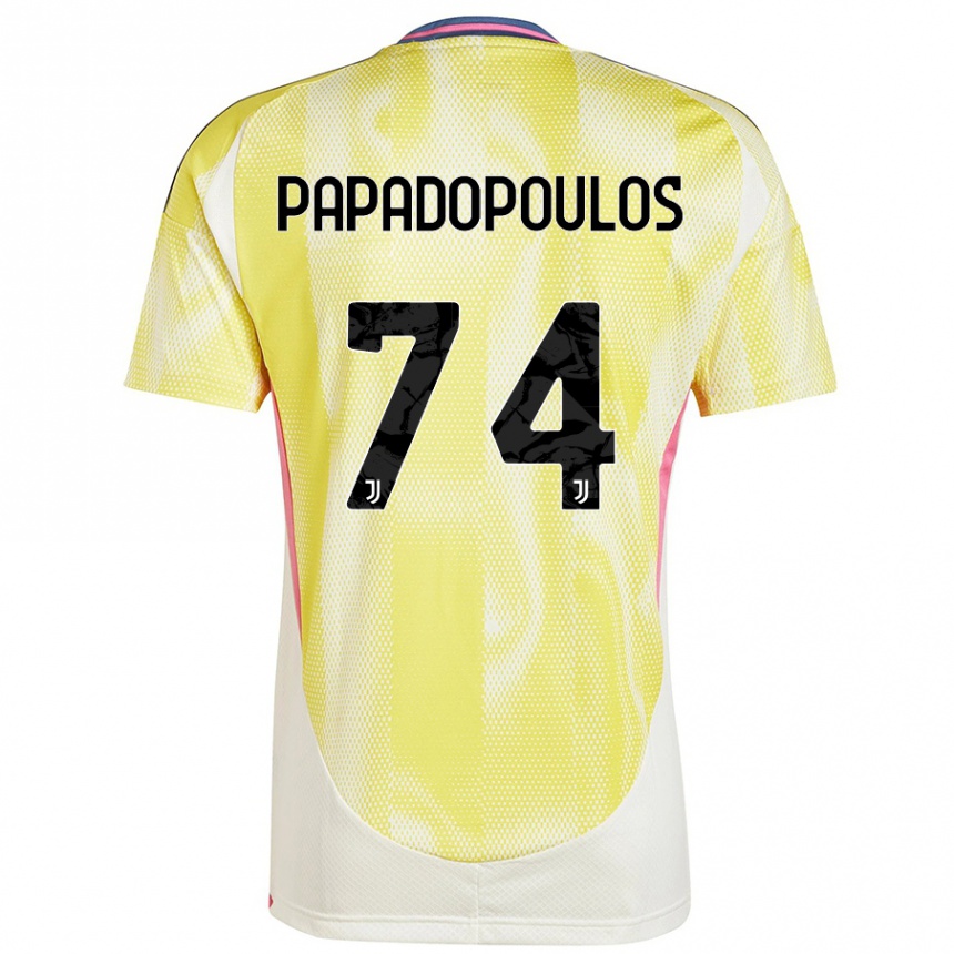 Kinder Fußball Christos Papadopoulos #74 Solargelb Auswärtstrikot Trikot 2024/25 T-Shirt Luxemburg